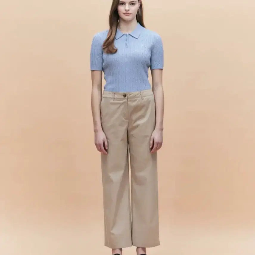 [BUNJANG] Hazzys Ladies Light Beige Banding Chino Pants / 25SS 헤지스 레이디스 라이트베이지 밴딩 치노 팬츠새상품 27