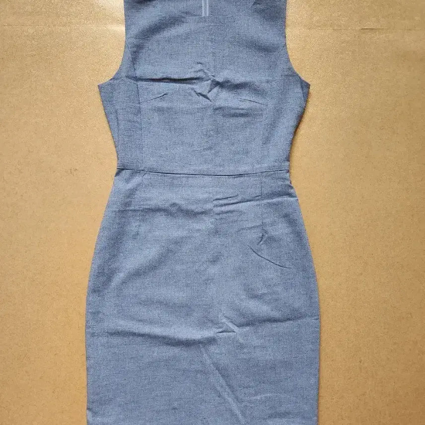 [BUNJANG] Sleeveless H-Line Mini Dress - Blue / 민소매 H라인 원피스 블루