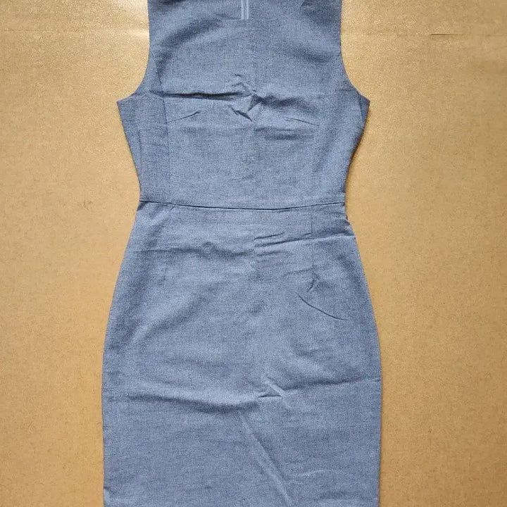 [BUNJANG] Sleeveless H-Line Mini Dress - Blue / 민소매 H라인 원피스 블루
