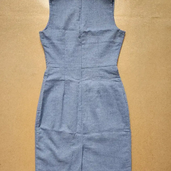 [BUNJANG] Sleeveless H-Line Mini Dress - Blue / 민소매 H라인 원피스 블루