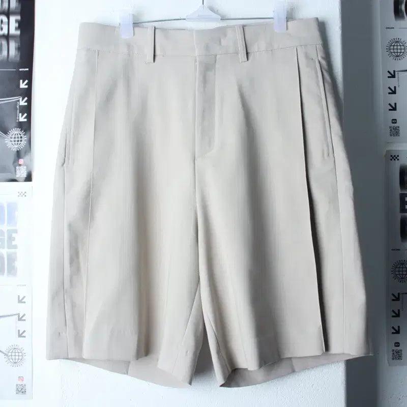 [BUNJANG] Fabregas Shorts Pants One-Pleat Beige Nomcore Size 2 / (L-XL) 파브레가 반바지 팬츠 원턱 베이지 놈코어 2사이즈-2603