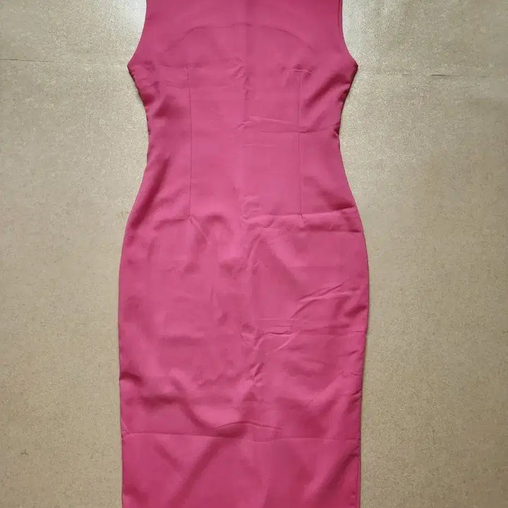 [BUNJANG] Hot Pink Sleeveless Slim Fit Long Dress / 핑크색 민소매 슬림핏 원피스
