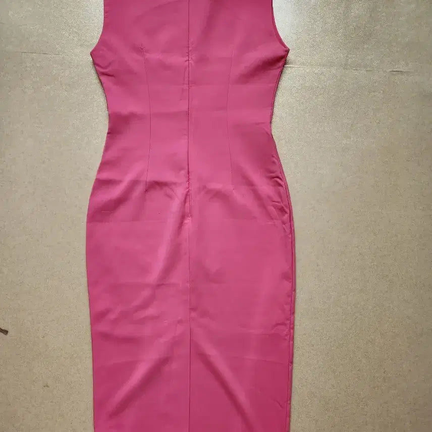 [BUNJANG] Hot Pink Sleeveless Slim Fit Long Dress / 핑크색 민소매 슬림핏 원피스