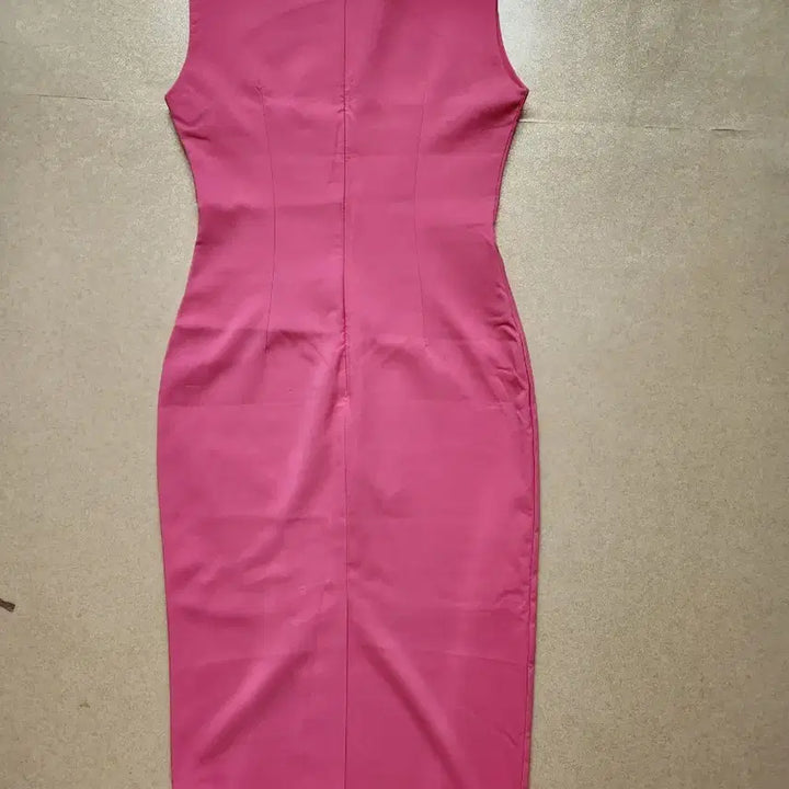 [BUNJANG] Hot Pink Sleeveless Slim Fit Long Dress / 핑크색 민소매 슬림핏 원피스