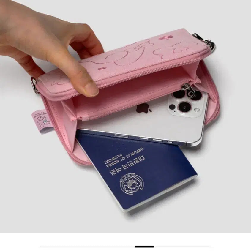 [BUNJANG] Joseph &amp; Stacey My Melody Denim Travel Cross Wallet / 조셉앤스테이시 마이멜로디 데님 트래블 크로스 월렛 (새제품)