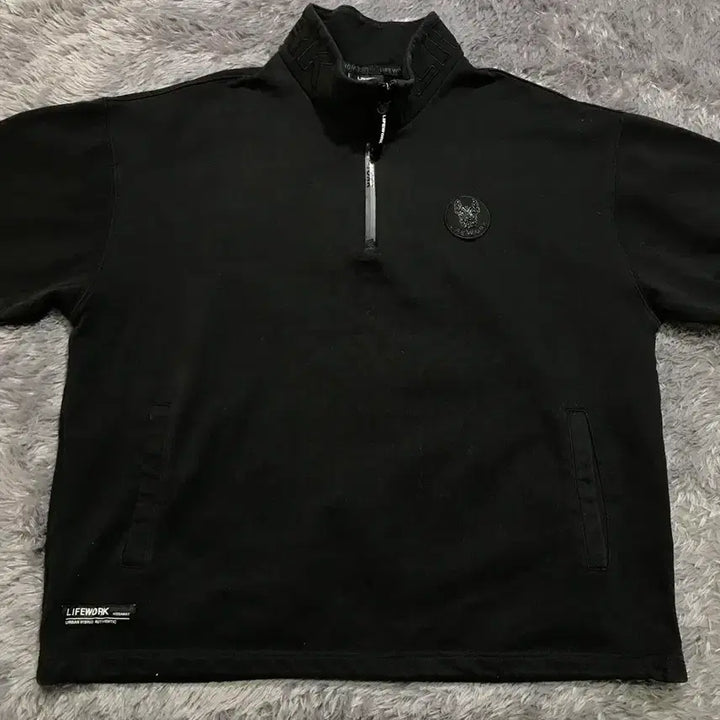 [BUNJANG] Lifework (LW) High-Neck Half-Zip Sweatshirt - Black / [[L, 공용] 라이프워크(LW) 하이넥 반집업 맨투맨@316