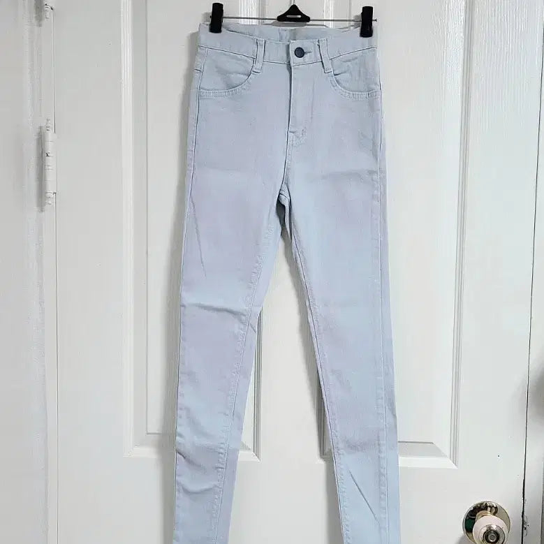[BUNJANG] Light Blue &amp; Coral High-Waist Skinny Jeans Bundle Set / [새상품] 연블루 반하이웨스트 스키니+코랄 반하이웨스트 스키니