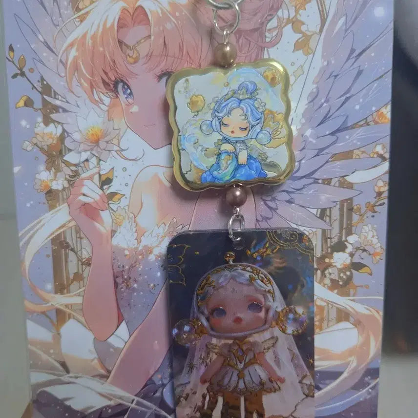 [BUNJANG] Handmade Keychain with Double Pendant / 핸드메이드 키링