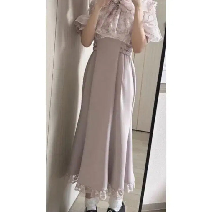 [BUNJANG] Couture by Rosita Floral Docking Long Dress / 쿠튀르 바이 로지타 플로럴 도킹 롱원피스