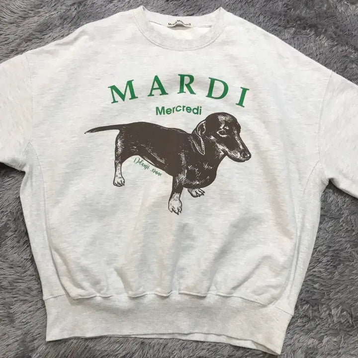 [BUNJANG] Mardi Mercredi Dachshund Sweatshirt (Light Grey, Size F) / [[여성 F, A급] 마르디 메크르디 닥스훈트 맨투맨@317