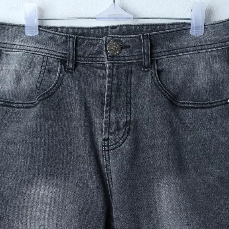 [BUNJANG] Jeep Denim Washed Shorts Gray / (L) 지프 반바지 팬츠 데님 청 워싱 그레이-2607