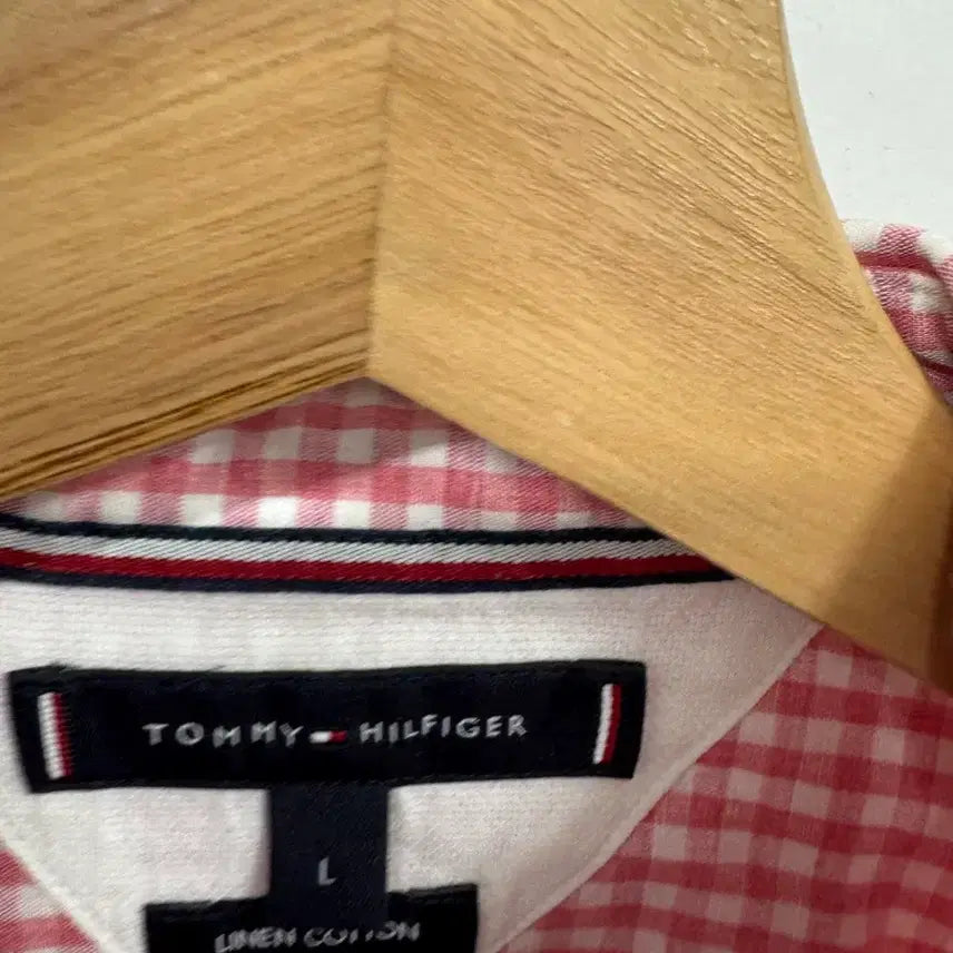 [BUNJANG] Tommy Hilfiger Gingham Check Linen Shirt / (L)타미힐피거 깅엄체크 린넨셔츠