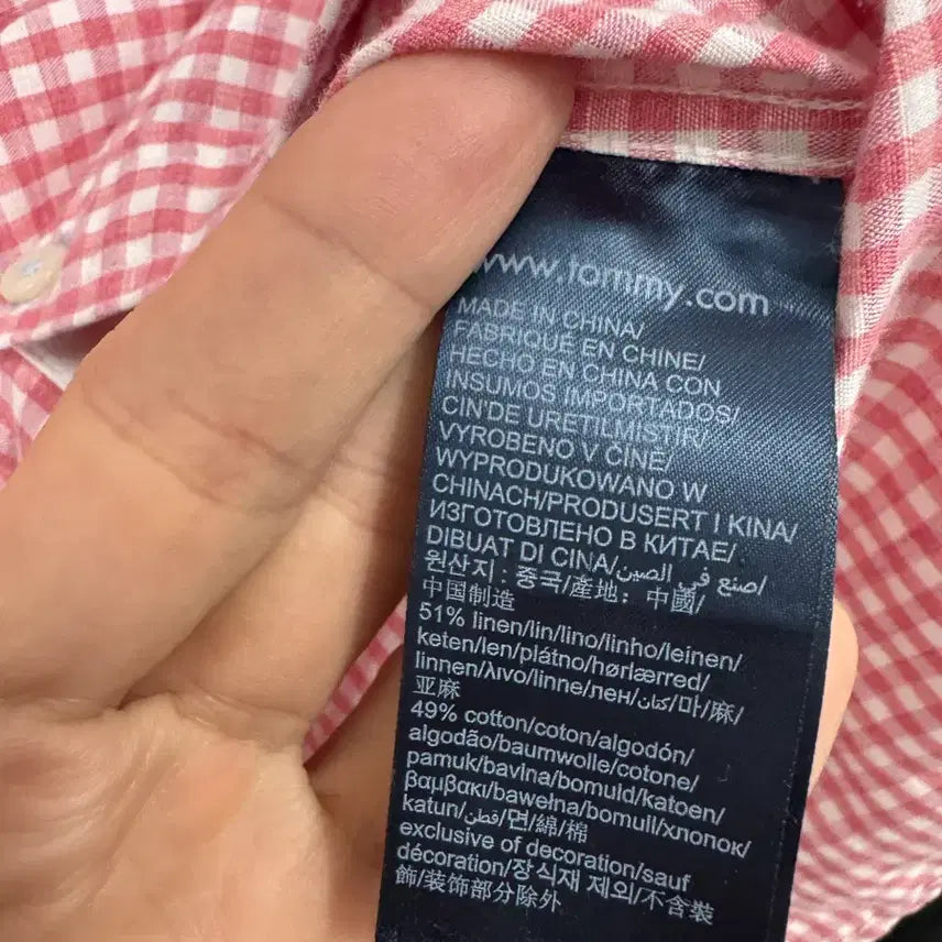 [BUNJANG] Tommy Hilfiger Gingham Check Linen Shirt / (L)타미힐피거 깅엄체크 린넨셔츠