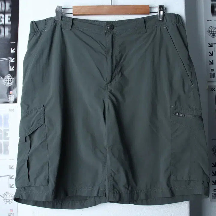 [BUNJANG] Columbia Cargo Nylon Shorts Green 2XL / (2XL) 컬럼비아 반바지 팬츠 빅사이즈 카고 그린 나일론-260E