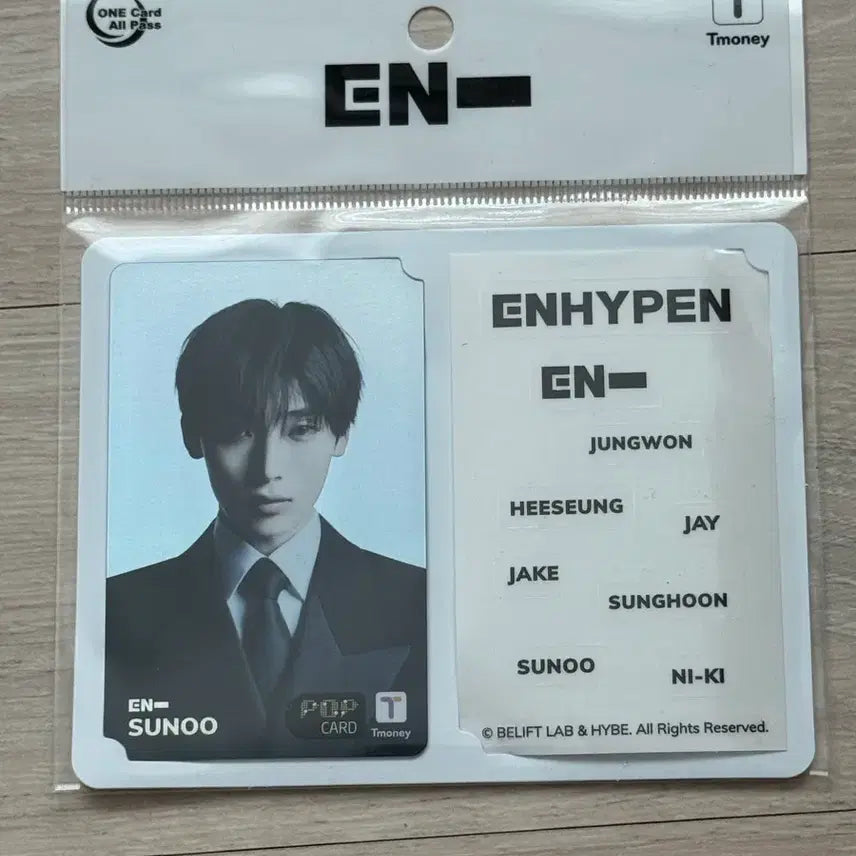 [BUNJANG] ENHYPEN Sunoo T-money Card (Sealed) / 미개봉) 엔하이픈 티머니 선우