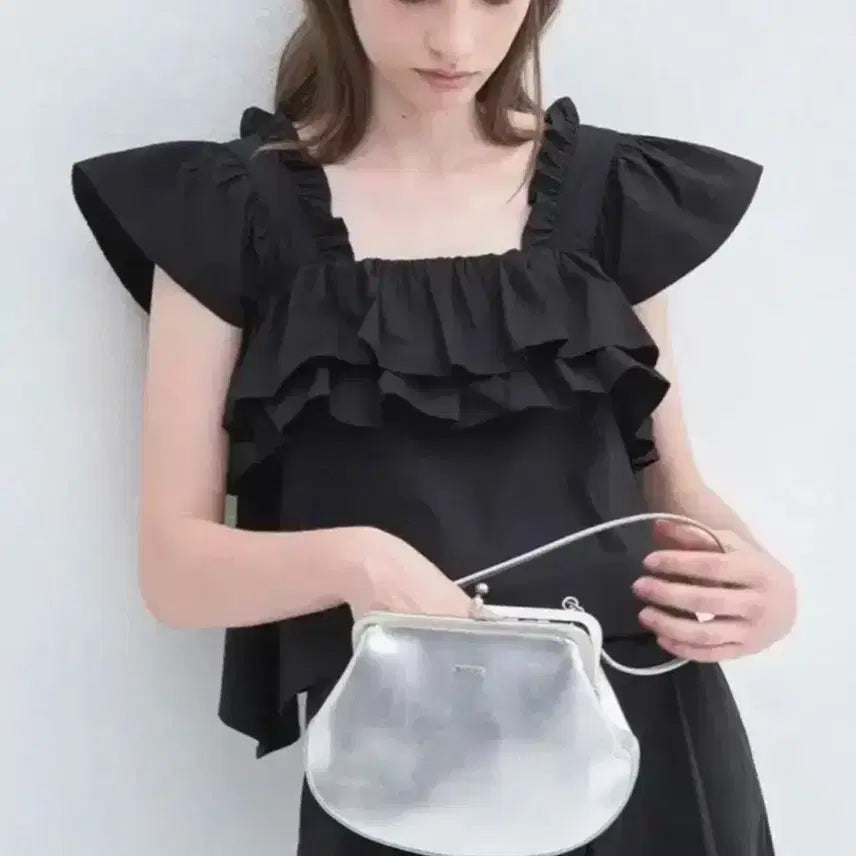 [BUNJANG] Dotees Frill Detail Blouse - Black / 새상품 더티스 블라우스