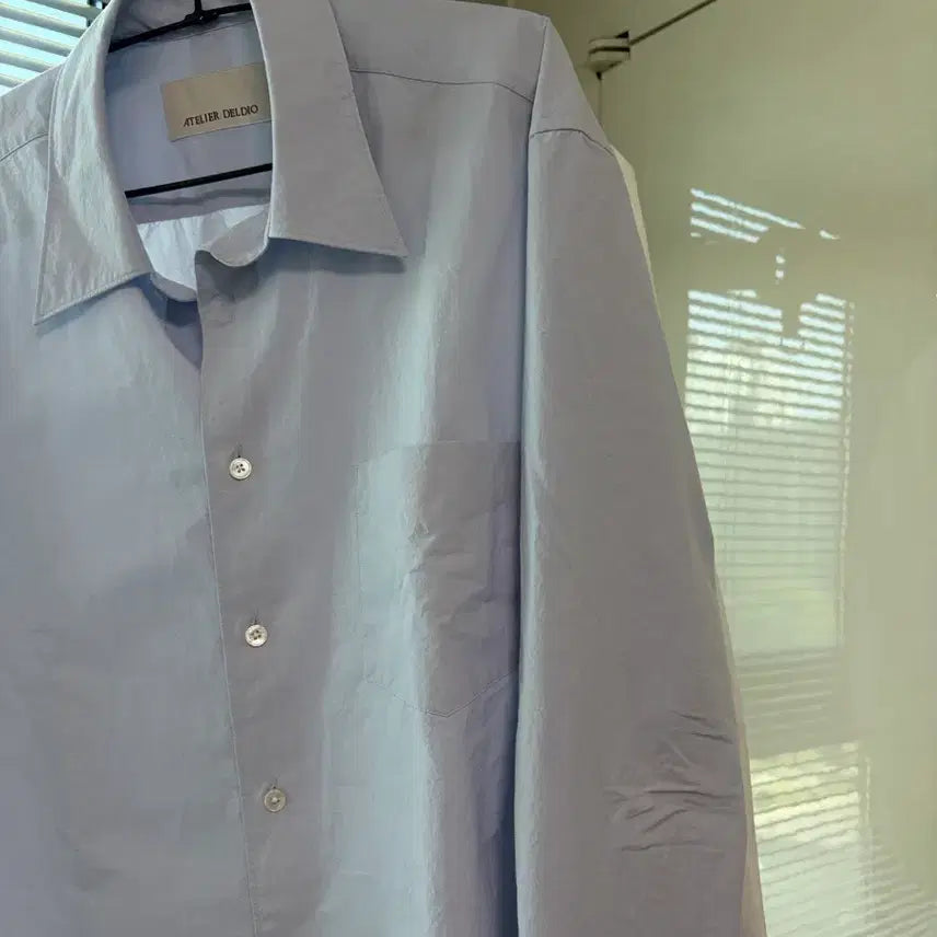 [BUNJANG] Atelier de Dio Typewriter Tapered Shirt (Pale Blue/White) / 아틀리에델디오 타이프라이터 테이퍼드 셔츠 L(페일블루,화이트)