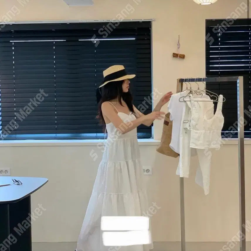 [BUNJANG] White Tiered Maxi Dress / 화이트 캉캉 롱원피스 (새상품)