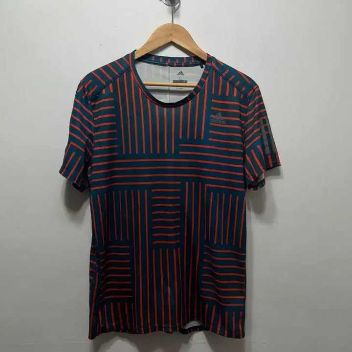 [BUNJANG] Adidas Striped Short Sleeve T-Shirt (L) / 아디다스 스트라이프 반팔 티셔츠 L