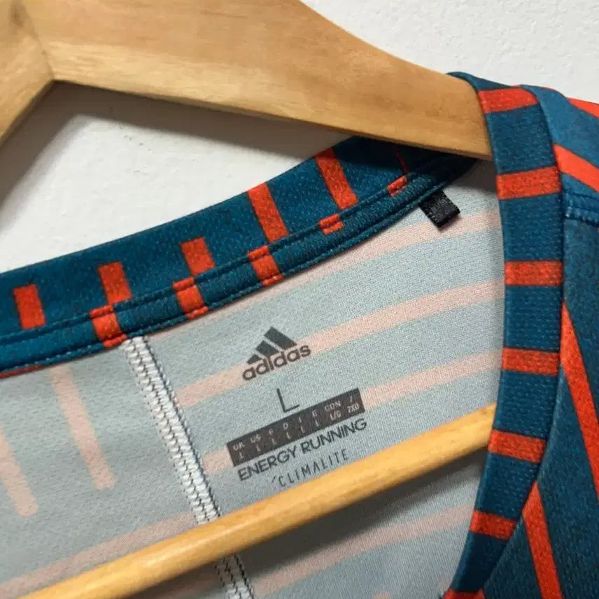 [BUNJANG] Adidas Striped Short Sleeve T-Shirt (L) / 아디다스 스트라이프 반팔 티셔츠 L