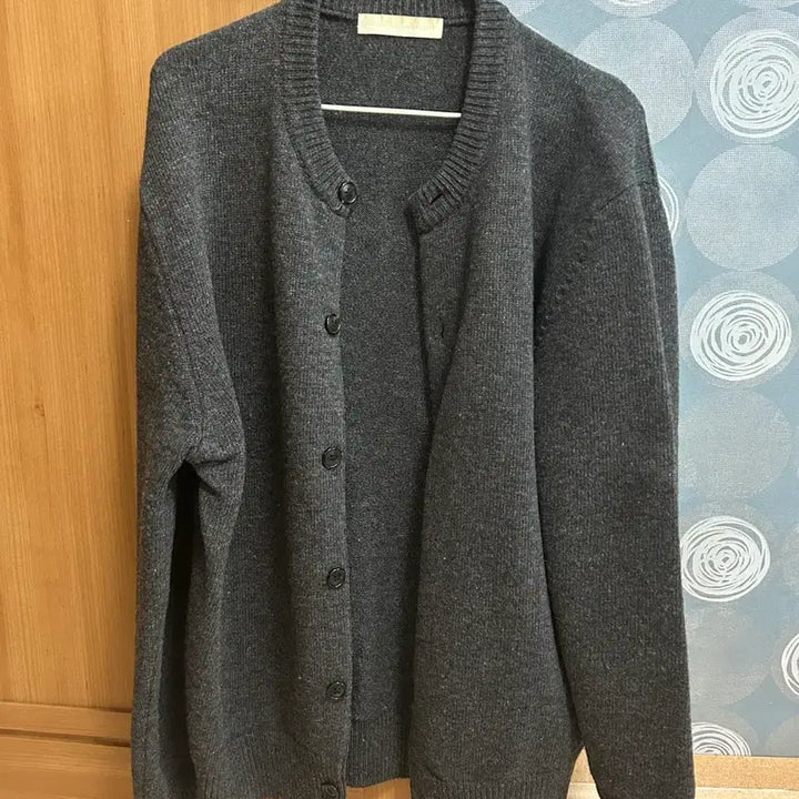 [BUNJANG] Branded Round Cardigan Charcoal XL / 브랜디드 라운드 가디건 차콜 XL