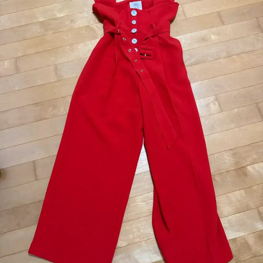 [BUNJANG] Daily Market Red Jumpsuit / 데일리마켓 레드 점프수트