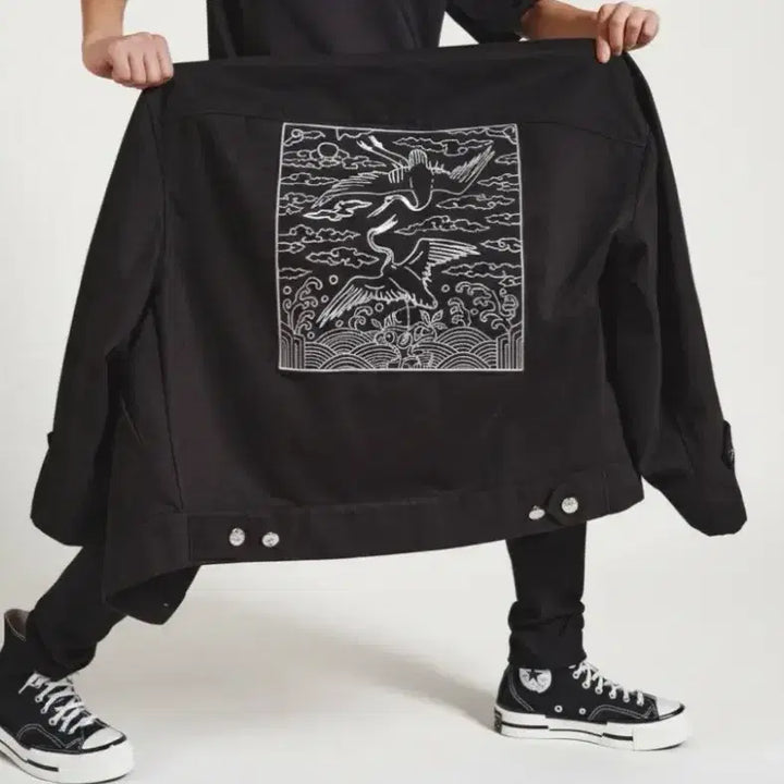 [BUNJANG] Haeulryang Double Crane Chest Armor Hooded Jacket / Denim Jacket / 하을량 쌍학흉배 후드/자켓 양도합니다