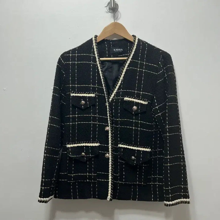 [BUNJANG] KARRA Tweed Check Jacket Black / KARRA 트위드 체크 자켓 블랙 55/66