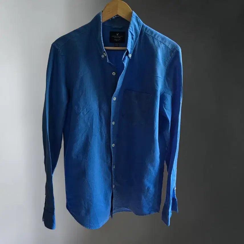 [BUNJANG] American Eagle Outfitters Blue Linen Shirt M (95-100) / 아메리칸이글 블루 린넨 셔츠 M 95~100