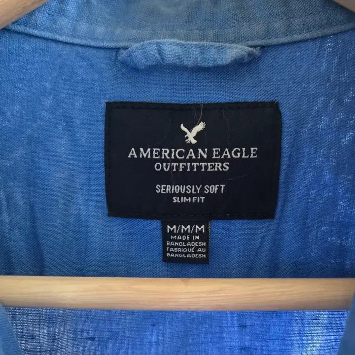 [BUNJANG] American Eagle Outfitters Blue Linen Shirt M (95-100) / 아메리칸이글 블루 린넨 셔츠 M 95~100