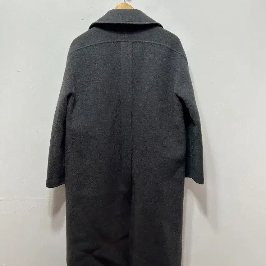 [BUNJANG] System Double Button Long Coat Dark Grey / 시스템 더블 버튼 롱 코트 다크그레이