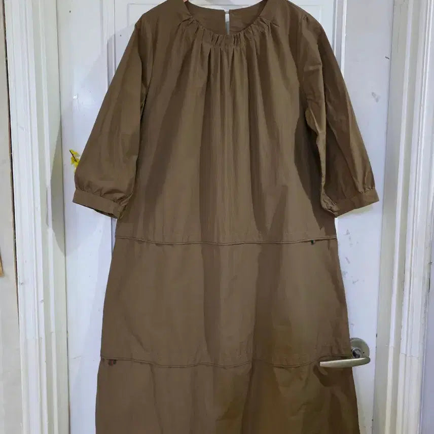 [BUNJANG] Chiffon 7-Sleeve Long Dress / 봄 여름 귀여운 디자인이쁜 고급스러운 칠부 바스락. 롱원피스 가슴단면54