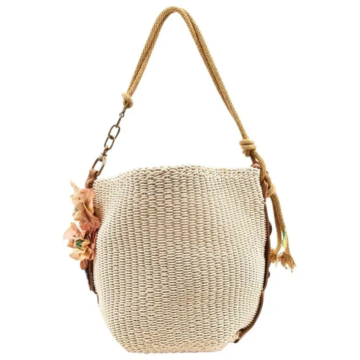 [BUNJANG] MARNI Archive Floral Embellished Rope Strap Woven Bucket Bag / 명품 MARNI 마르니 아카이브 나염꽃장식 로프스트랩 우븐 버킷백