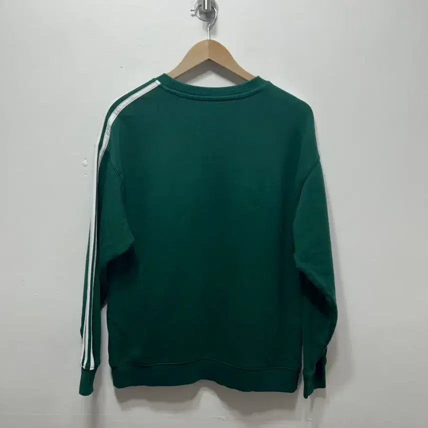 [BUNJANG] Adidas Three Stripes Fleece Sweatshirt Green M / 아디다스 삼선 기모 맨투맨 그린 M