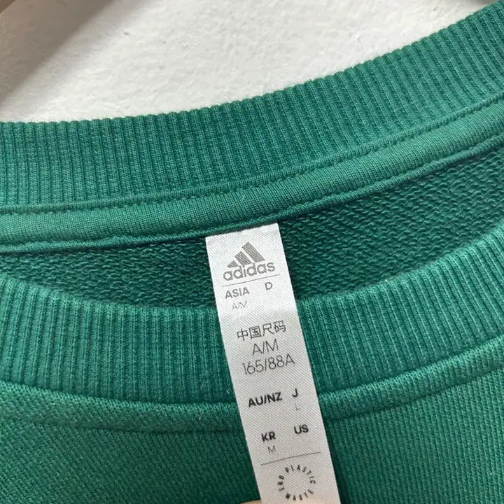 [BUNJANG] Adidas Three Stripes Fleece Sweatshirt Green M / 아디다스 삼선 기모 맨투맨 그린 M