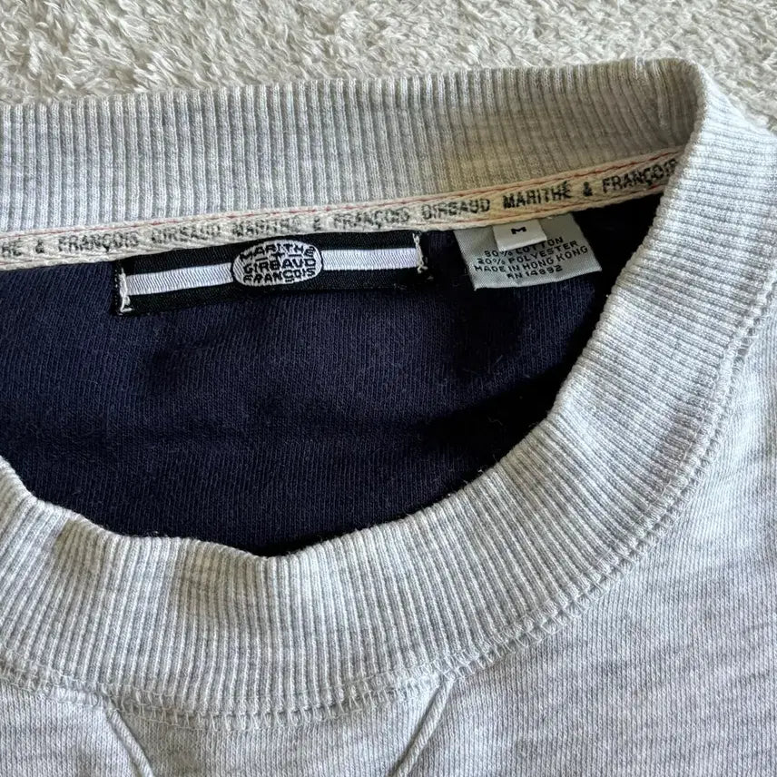 [BUNJANG] Marithe Francois Girbaud Embroidered Sweatshirt Oatmeal / 마리떼 프랑소와 저버 멜란지 오트밀 자수 맨투맨