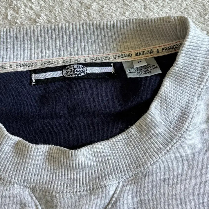 [BUNJANG] Marithe Francois Girbaud Embroidered Sweatshirt Oatmeal / 마리떼 프랑소와 저버 멜란지 오트밀 자수 맨투맨