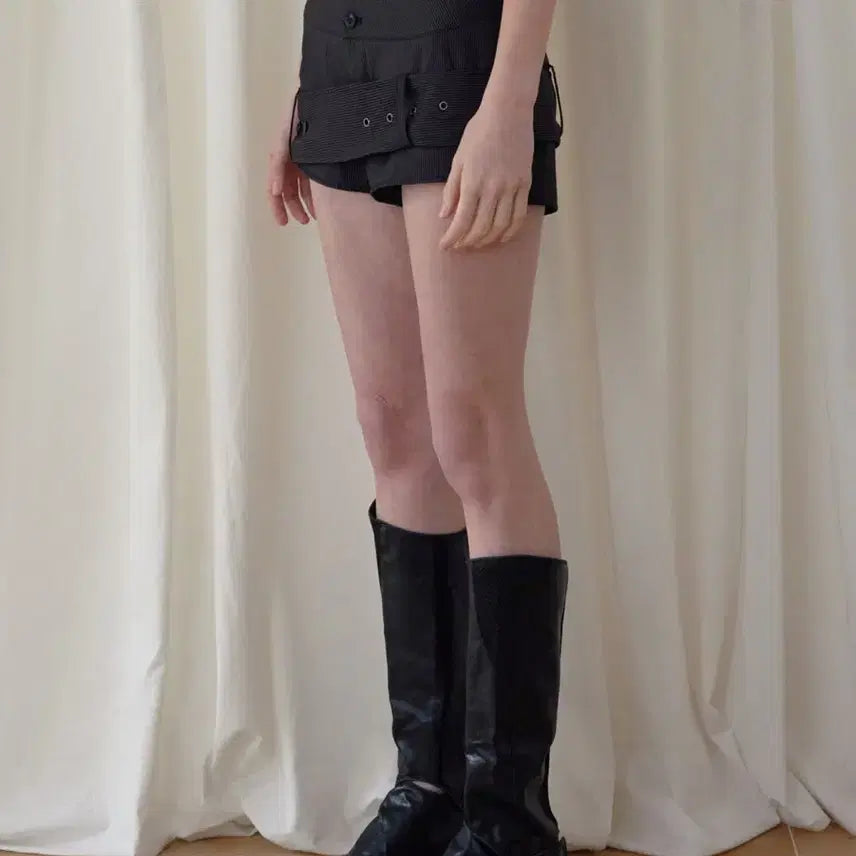 [BUNJANG] Bohemian Seoul Belt Detail Shorts Stripe Black / (택0 새상품) 보헤미안서울 BELT DETAIL SHORTS 벨트디테일