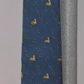 [BUNJANG] Salvatore Ferragamo Blue Cat Pattern Silk Necktie / 페라가모 블루 고양이패턴 넥타이 새상품
