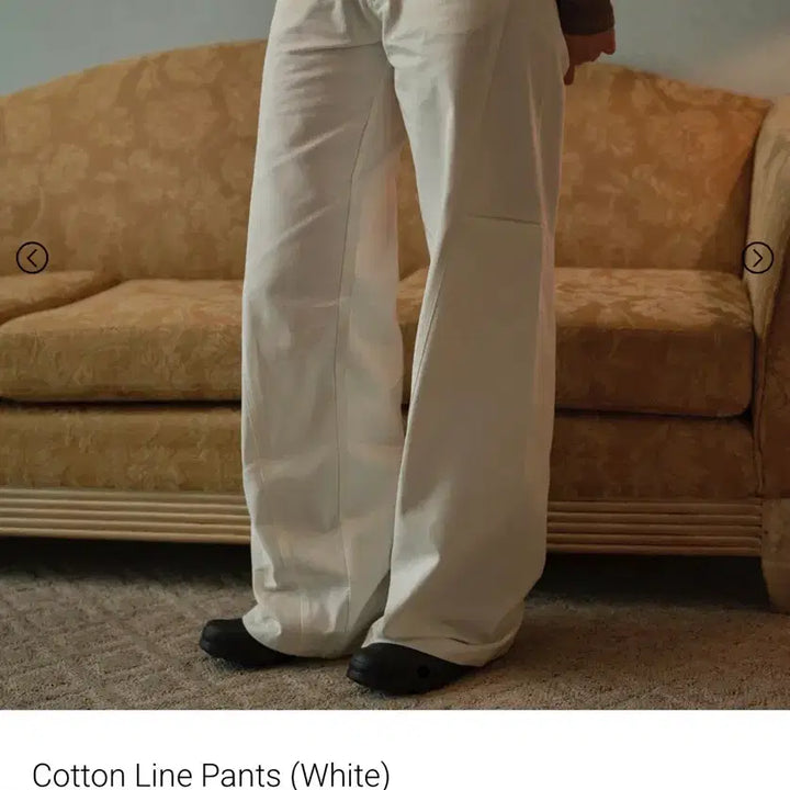 [BUNJANG] White Cotton Wide Pants / 화이트 코튼 와이드 팬츠