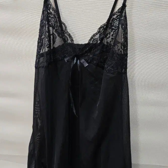 [BUNJANG] Black Lace Slip Lingerie / 블랙 레이스 슬립 란제리