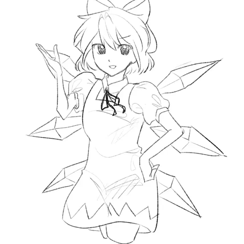 [BUNJANG] Sketch Style Black and White Commission (Thigh-Up) / (빠른마감) 낙서타입 흑백커미션