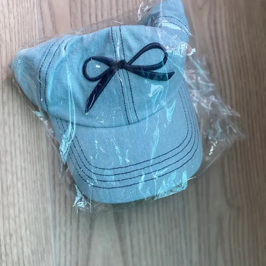[BUNJANG] Ribbon Accent Denim Ball Cap Hat / 리본 포인트 데님 볼캡 모자