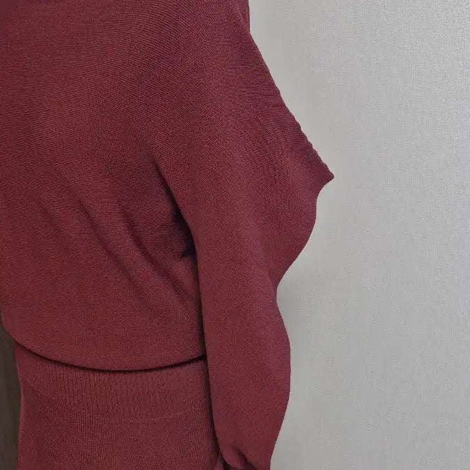 [BUNJANG] System Homme Cooling Knit Long Dress Burgundy / 시스템SYTEM한섬 쿨링니트롱원피스 버건디