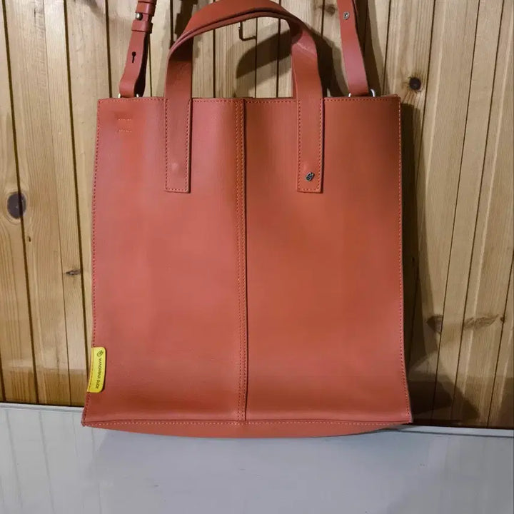 [BUNJANG] Mandarina Duck Leather Tote Bag Crossbody Brown / 만다리나덕 가죽 토트백 크로스백 브라운