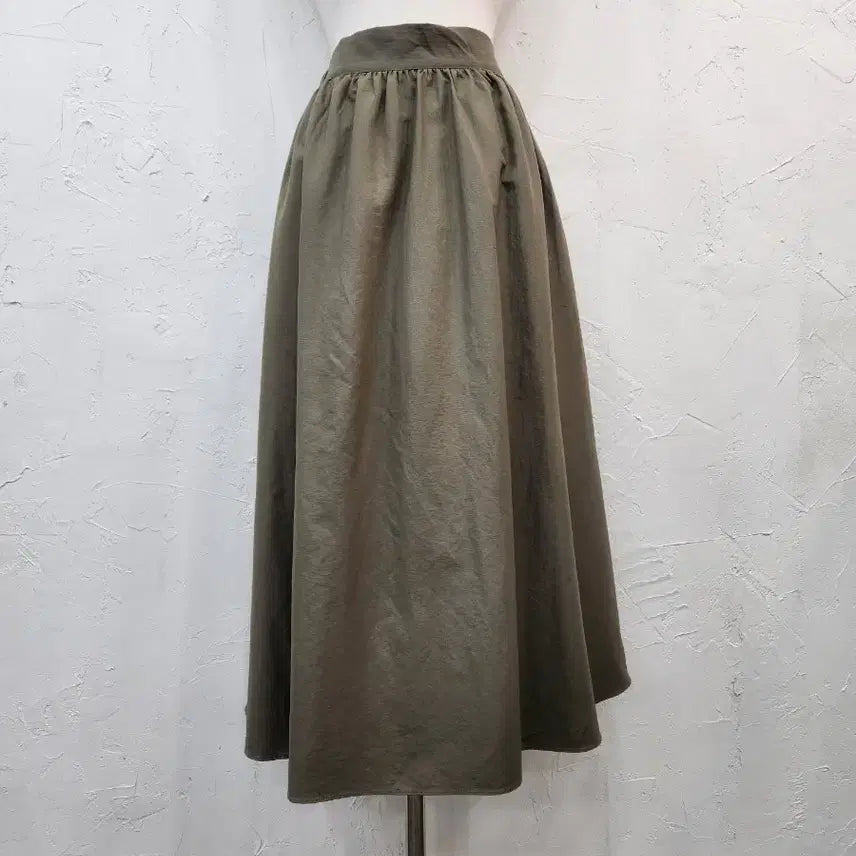 [BUNJANG] Khaki Banding Long Skirt / 카키색 밴딩 롱 스커트