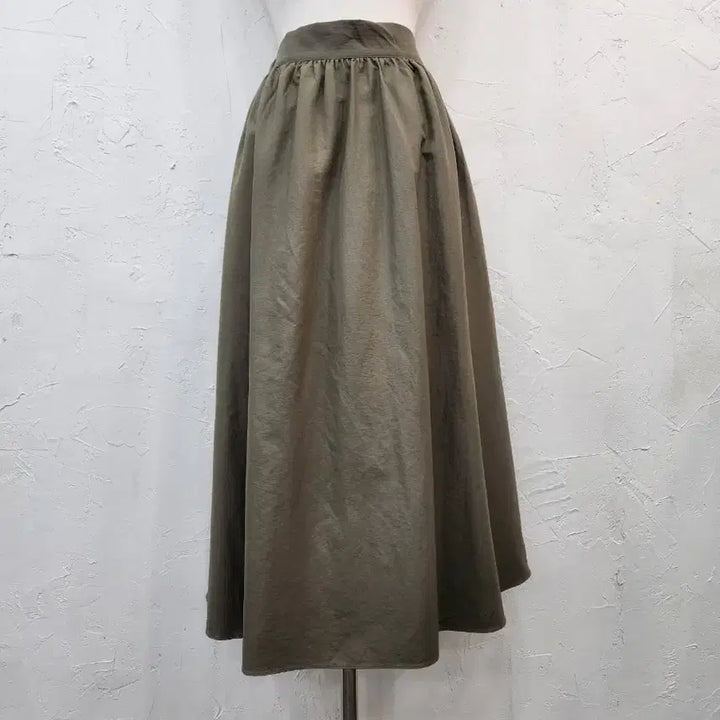 [BUNJANG] Khaki Banding Long Skirt / 카키색 밴딩 롱 스커트