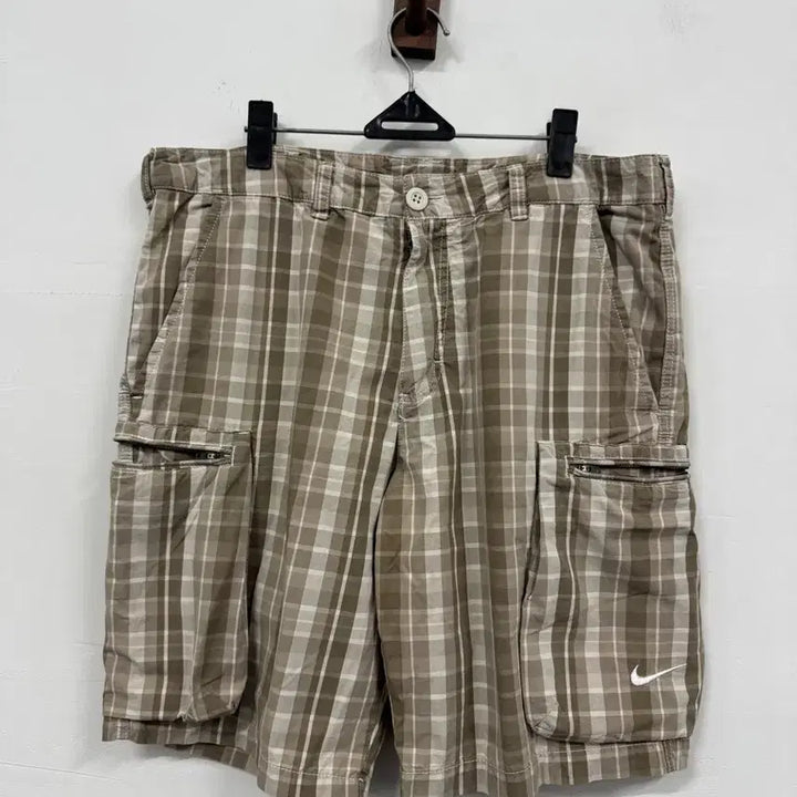 [BUNJANG] Nike 00s Vintage Check Cargo Shorts / (32-33)나이키 빈티지 00s 체크 카고 반바지
