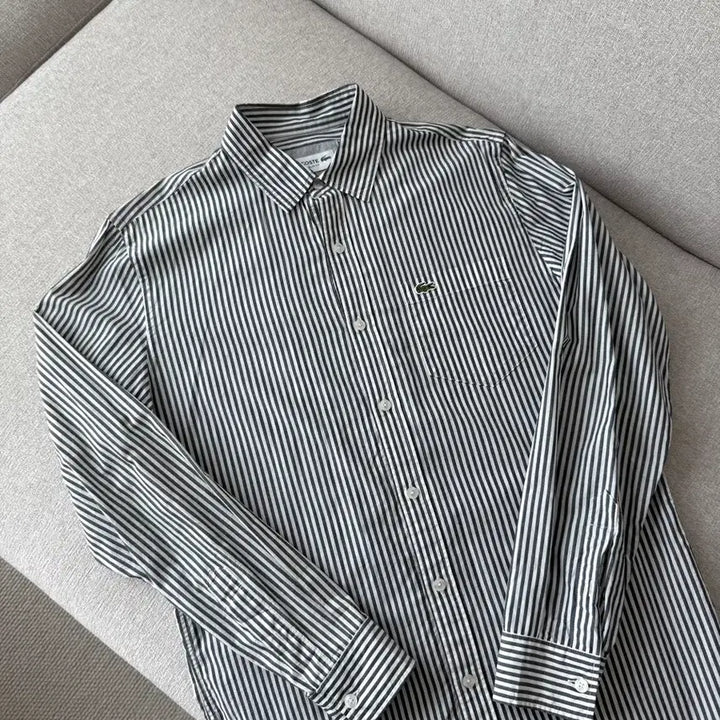 [BUNJANG] Lacoste Striped Slim Fit Shirt / [매장 정품] 라코스테 셔츠 M