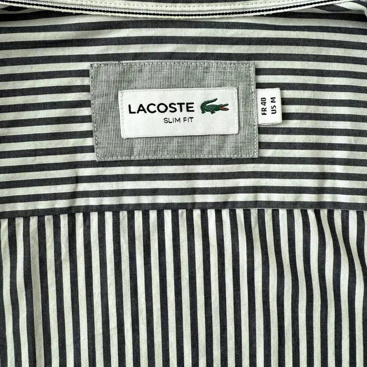 [BUNJANG] Lacoste Striped Slim Fit Shirt / [매장 정품] 라코스테 셔츠 M